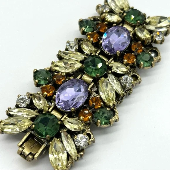 J. Crew Purple Green Jeweled Bracelet - Picture 3 of 6